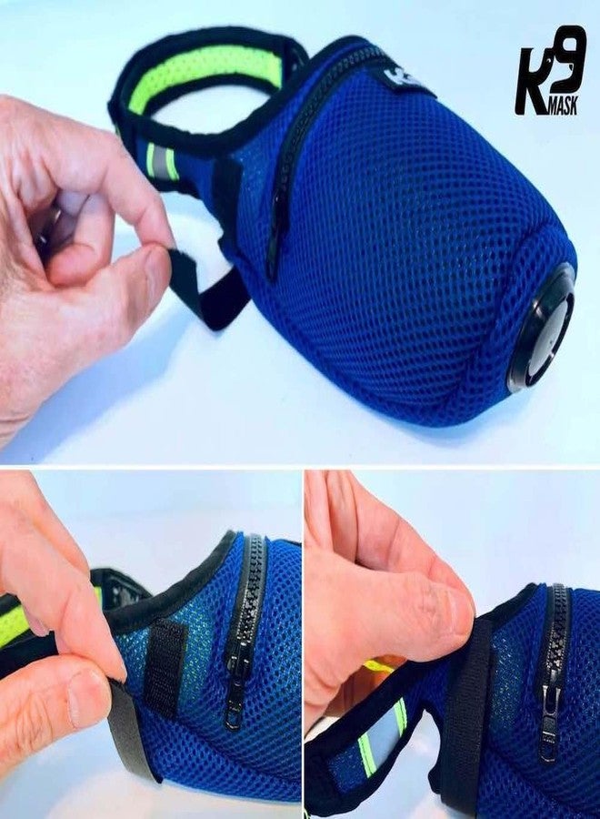 K9 Mask® Air Filter Mask for Dogs with 'Clean Breathe' Premium Air Filter Refills - Blue (Small) - Image 4